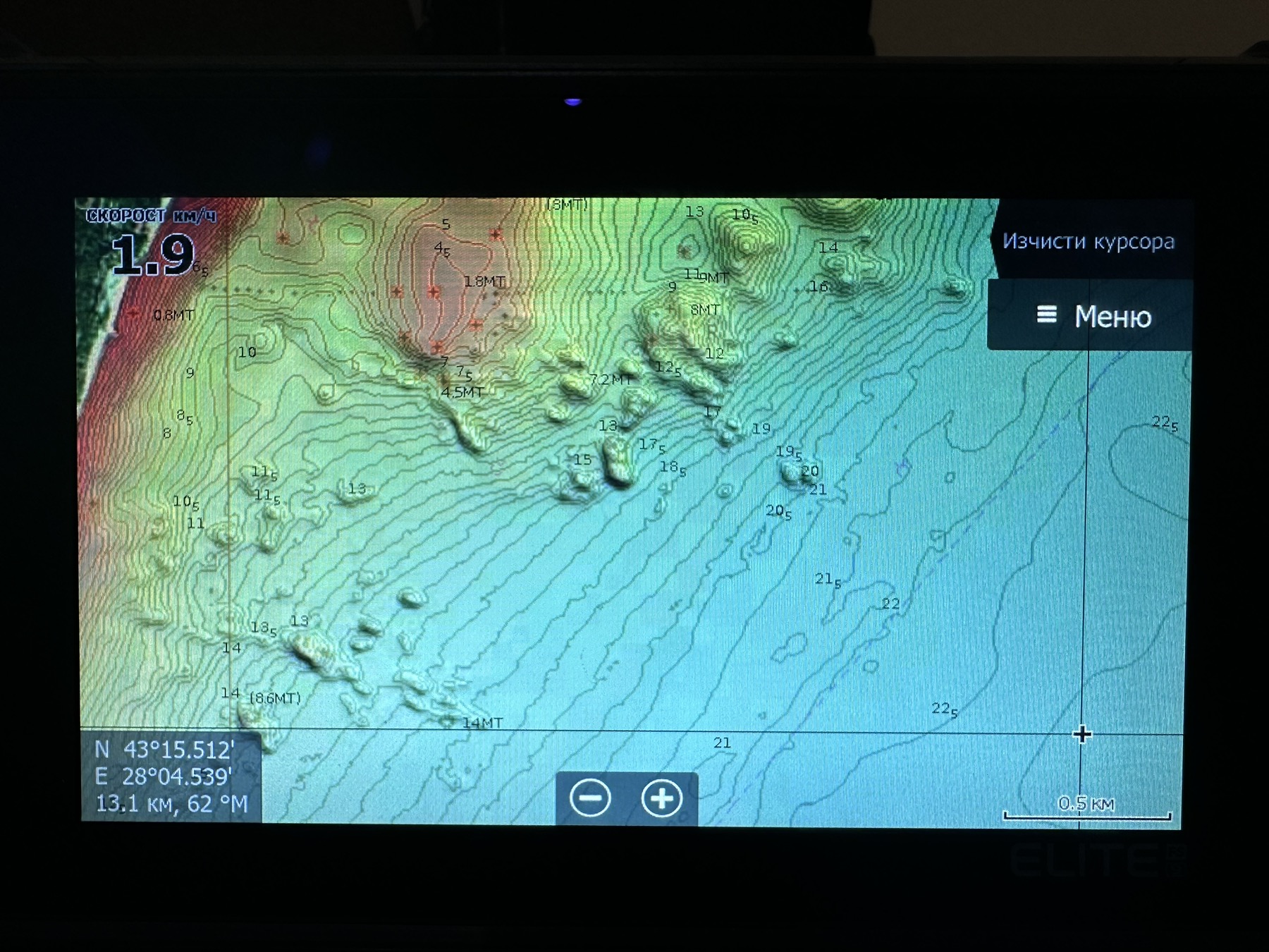 морска навигационна карта с дънен релеф за Черно море